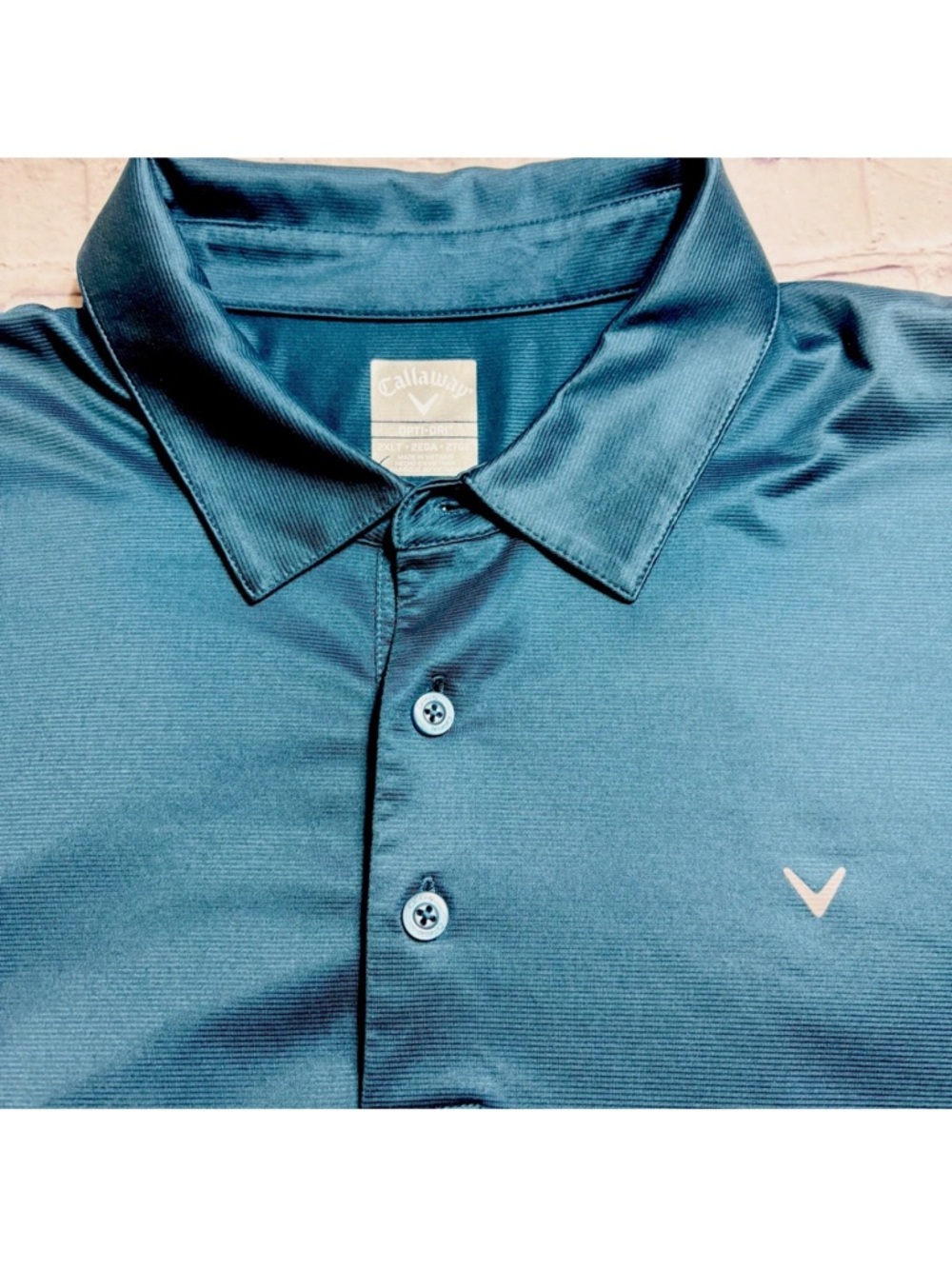 Callaway Men's Opti-Dri Short Sleeve Teal Performance  Golf Polo Shirt 2XLT
